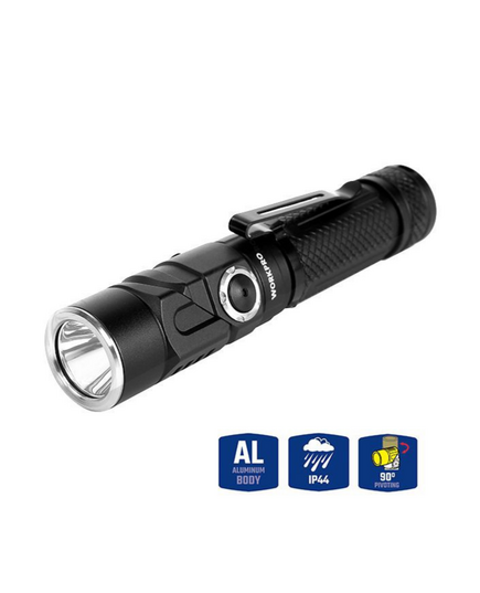 Фонарик светодиодный 1100LM перезаряжаемый, 6 режимов, с поворотом на 90 град WORKPRO, изображение 2 от магазина Планета Инструмент Фонарик светодиодный 1100LM перезаряжаемый, 6 режимов, с поворотом на 90 град WORKPRO, изображение 2