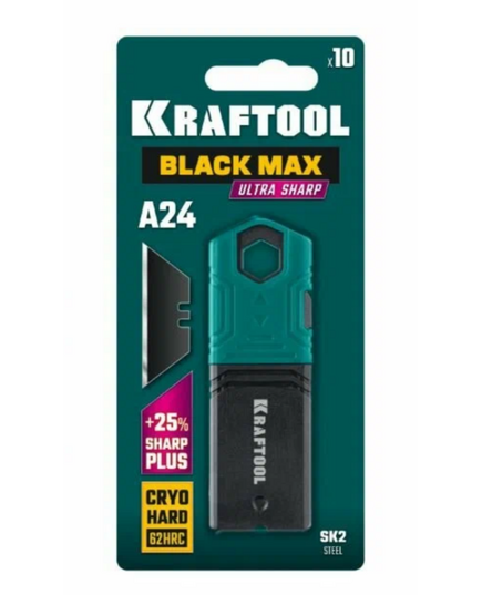Лезвия KRAFTOOL BlackMax-A24, 10 шт, трапециевидные (09624-S10)