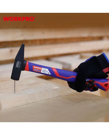 Молоток слесарный с фиберглас. рукояткой 300 г WORKPRO, изображение 4