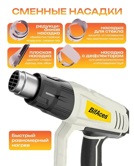Строительный фен BifAces AHG-2000-3, изображение 6