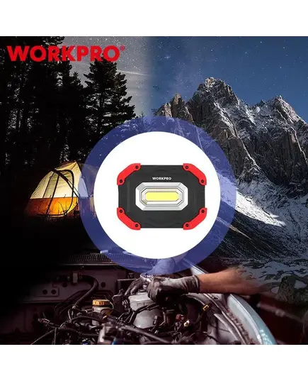 Фонарик напольный, светодиодный 600-1200LM, перезаряжаемый  WORKPRO, изображение 5