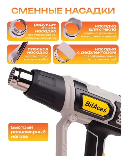 Строительный фен BifAces AHG-2000-D, изображение 6