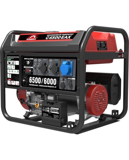 Электростанция бензиновая SUNREKA G6500EAX, 6.5 кВт, 1-Ф, электростартер