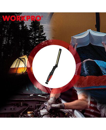 Фонарик светодиодный 60-400LM, перезаряжаемый WORKPRO, изображение 9