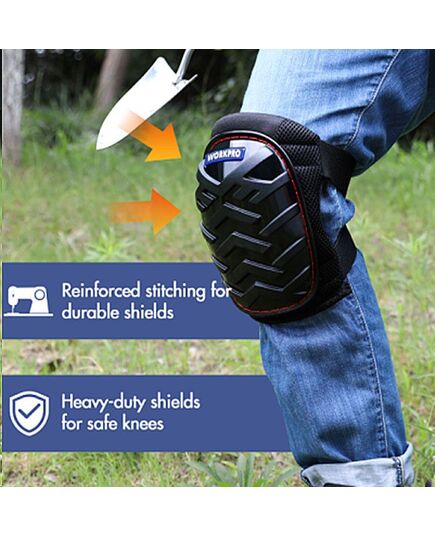 Наколенники WORKPRO защитные, 180 г, пластиковый TPR-материал + нейлон 600D, подкладка EVA, (WP377008), изображение 2