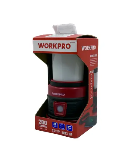 Фонарик светодиодный 80-200LM, перезаряжаемый WORKPRO, изображение 2