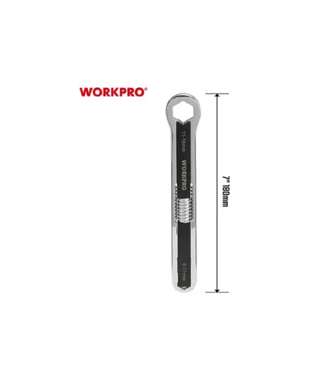 Ключ гаечный WORKPRO универсальный регулируемый (5-11мм,11-16 мм,9/32"-5/8") метрич., дюйм, изображение 2