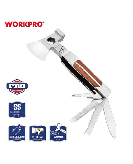 Мультитул 12 в 1, 155 мм, с топором WORKPRO, изображение 3