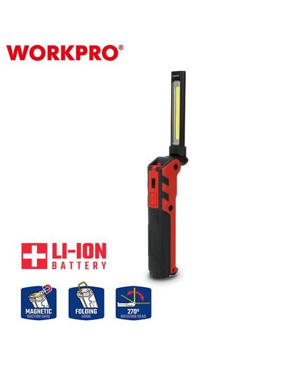 Фонарик светодиодный WORKPRO 350LM, складной, перезаряжаемый,, изображение 3