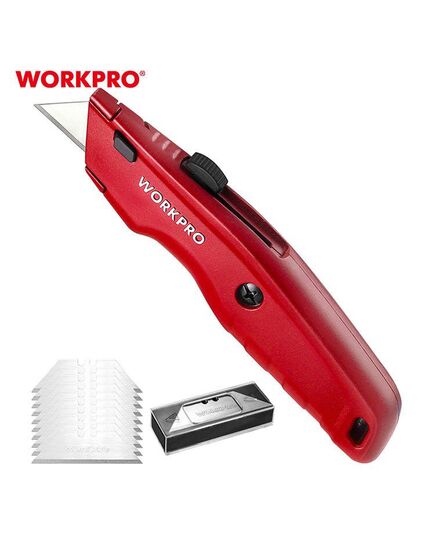 Нож выдвижной, алюминиевый, 3-х позиционный + 3 лезвия WORKPRO, изображение 3 от магазина Планета Инструмент Нож выдвижной, алюминиевый, 3-х позиционный + 3 лезвия WORKPRO, изображение 3