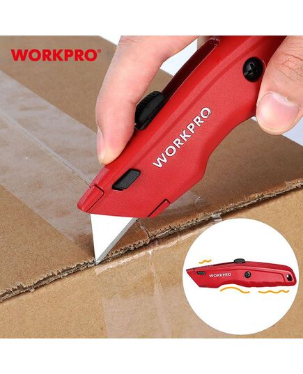 Нож выдвижной, алюминиевый, 3-х позиционный + 3 лезвия WORKPRO, изображение 8 от магазина Планета Инструмент Нож выдвижной, алюминиевый, 3-х позиционный + 3 лезвия WORKPRO, изображение 8