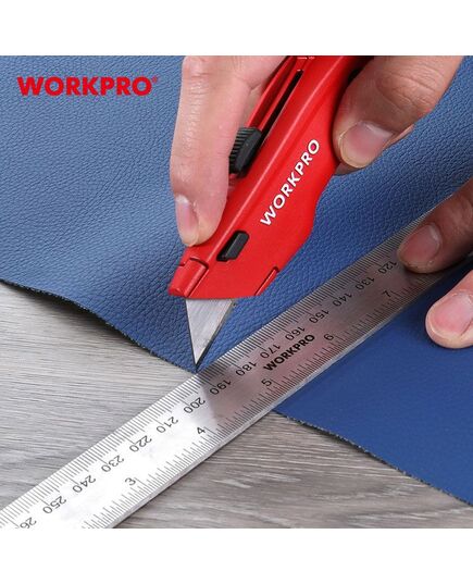 Нож выдвижной, алюминиевый, 3-х позиционный + 3 лезвия WORKPRO, изображение 7 от магазина Планета Инструмент Нож выдвижной, алюминиевый, 3-х позиционный + 3 лезвия WORKPRO, изображение 7