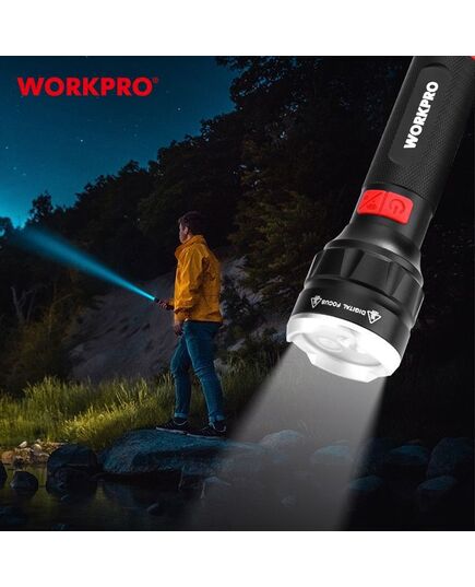 Фонарик светодиодный WORKPRO 370-750LM, перезаряжаемый, изображение 6