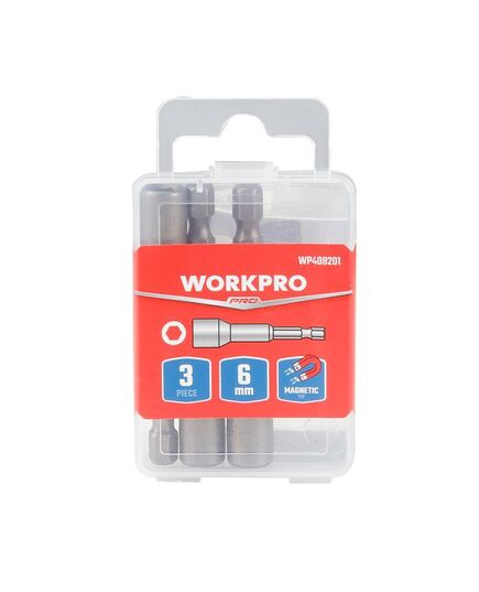 Головка магнитная WORKPRO 8х65 мм 1/4" (3шт), изображение 3