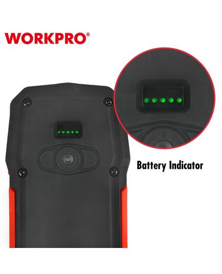 Фонарик светодиодный 170-400LM, перезаряжаемый WORKPRO, изображение 3