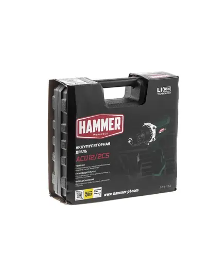 Аккумуляторная дрель Hammer ACD12/2CS, 12 В, 2x1.5 Ач Li-ION, 10 мм, 0-350/0-1400 об/мин, 26 Нм, в кейсе, изображение 9 от магазина Планета Инструмент Аккумуляторная дрель Hammer ACD12/2CS, 12 В, 2x1.5 Ач Li-ION, 10 мм, 0-350/0-1400 об/мин, 26 Нм, в кейсе, изображение 9
