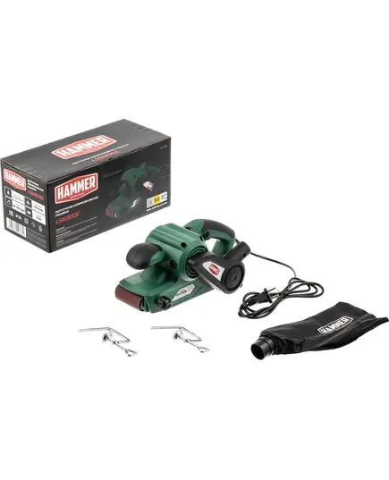 Шлиф.машинка ленточная Hammer LSM900E, 950 Вт, 200-380 м/мин, лента 533x75 мм, + струбцины, изображение 6