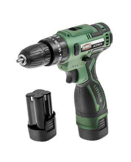 Аккумуляторная дрель ударная Hammer ACD16CH, 16 В, 2x2 Ач Li-ION, 10 мм, 0-350/0-1350 об/мин, 30 Нм, кейс, изображение 2