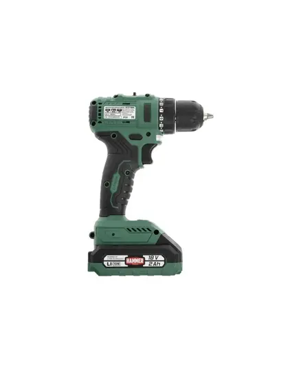 Аккумуляторная дрель бесщеточная Hammer ACD18BL, 18 В, 2x2 Ач Li-ION, 10 мм, 0-400/0-1500о б/мин, 50Н м, в кейсе, изображение 3