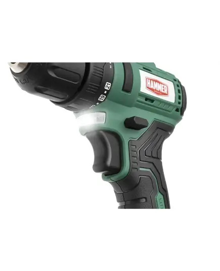 Аккумуляторная дрель бесщеточная Hammer ACD18BL, 18 В, 2x2 Ач Li-ION, 10 мм, 0-400/0-1500о б/мин, 50Н м, в кейсе, изображение 9