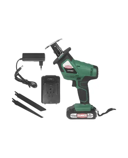 Аккумуляторная сабельная пила Hammer LZK18DC, 18 В, 2x2 Ач Li-ION, 0-2500 ход/мин, в кейсе, изображение 8 от магазина Планета Инструмент Аккумуляторная сабельная пила Hammer LZK18DC, 18 В, 2x2 Ач Li-ION, 0-2500 ход/мин, в кейсе, изображение 8