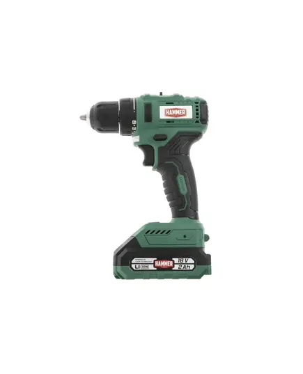 Аккумуляторная дрель бесщеточная Hammer ACD18BL, 18 В, 2x2 Ач Li-ION, 10 мм, 0-400/0-1500о б/мин, 50Н м, в кейсе