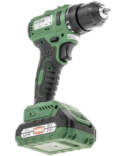 Аккумуляторная дрель бесщеточная Hammer ACD18BLC, 18 В, 2x2 Ач LiION, 10 мм, 0-400/0-1400 об/мин, 45 Нм, в кейсе, изображение 4