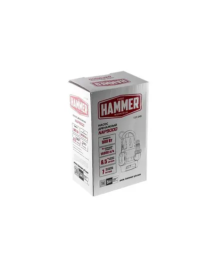 Насос дренажный Hammer NAP900D, 900 Вт, 14000 л/ч, высота 8,5 м, частицы до 35 мм, изображение 6 от магазина Планета Инструмент Насос дренажный Hammer NAP900D, 900 Вт, 14000 л/ч, высота 8,5 м, частицы до 35 мм, изображение 6