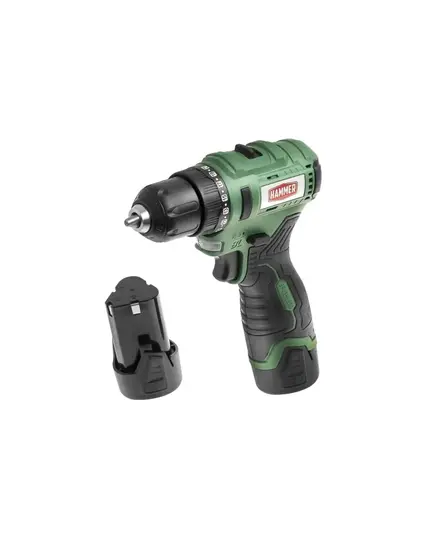 Аккумуляторная дрель бесщеточная Hammer ACD12BLC, 12 В, 2x2 Ач Li-ION, 10 мм, 0-400/0-1350 об/мин, 32 Нм, в кейсе