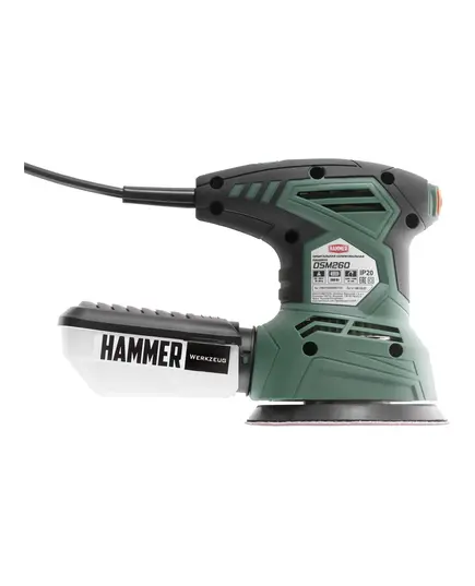 Шлиф.машинка орбитальная Hammer OSM260, 260 Вт, диаметр 125 мм, 6000-12000 об/мин, изображение 2