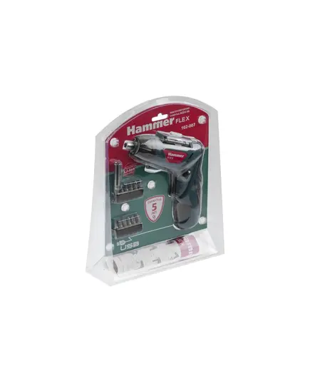 Аккумуляторная отвертка Hammer ACD3.6A с набором бит, Li-Ion 3,6 В,  1,3 Ач, 4 Нм, изображение 8