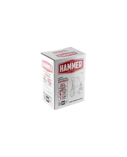Насос дренажный Hammer NAP250CD, 250 Вт, 6000 л/ч, высота 6 м, глубина 7 м, изображение 6 от магазина Планета Инструмент Насос дренажный Hammer NAP250CD, 250 Вт, 6000 л/ч, высота 6 м, глубина 7 м, изображение 6