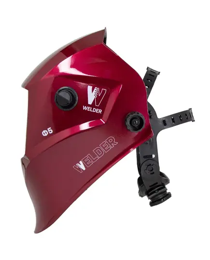 Маска сварщика WELDER PRO Ф5, "Хамелеон" 93х43мм DIN 4/9-13 (Внеш. регул) Бургунди в коробке, изображение 2