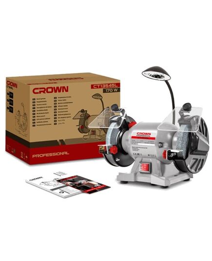 Станок заточной CROWN 13545L, 170 Вт, 2840 об/мин, диаметр диска 125 мм, изображение 2