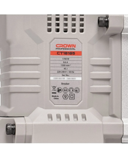 Молоток отбойный CROWN CT18185 BMC, HEX-30, 1700 Вт, энергия удара 45 Дж, 13,7 кг, изображение 5 от магазина Планета Инструмент Молоток отбойный CROWN CT18185 BMC, HEX-30, 1700 Вт, энергия удара 45 Дж, 13,7 кг, изображение 5