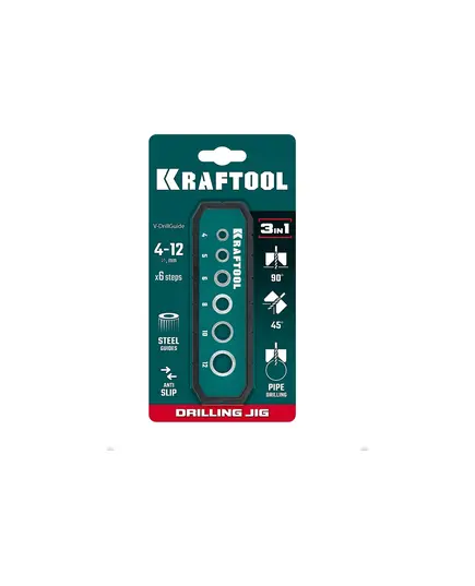Кондуктор KRAFTOOL Woodsniper 121, 6 отверстий 4 - 12 мм, кондуктор для сверления под углом 45° и 90°