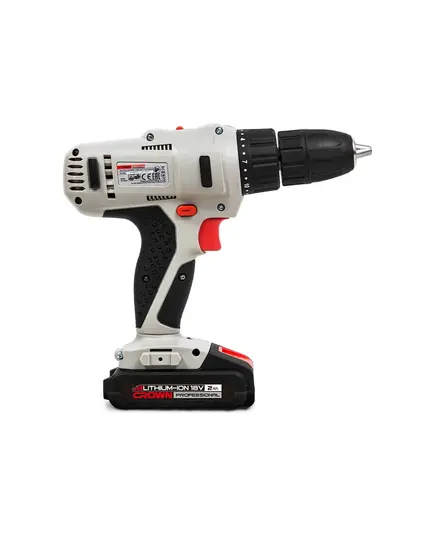 Аккумуляторный шуруповерт CROWN CT21056LH-2 BMC, 18 В, 2*2 Ач Li-ion, 35/45 Нм, 0-350/0-1350 об/мин., вес 1,54 кг., изображение 4