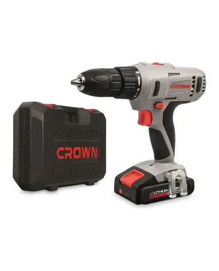Аккумуляторный шуруповерт CROWN CT21056LH-2 BMC, 18 В, 2*2 Ач Li-ion, 35/45 Нм, 0-350/0-1350 об/мин., вес 1,54 кг., изображение 8