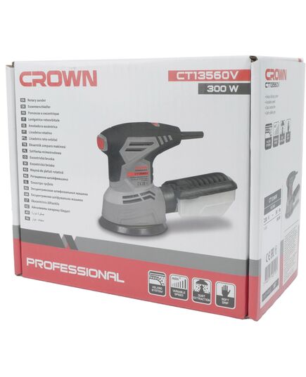 Эксцентриковая шлифовальная машина CROWN CT13560V, 300 Вт, 6000-13000 об/мин, 125 мм, 2 мм, изображение 9