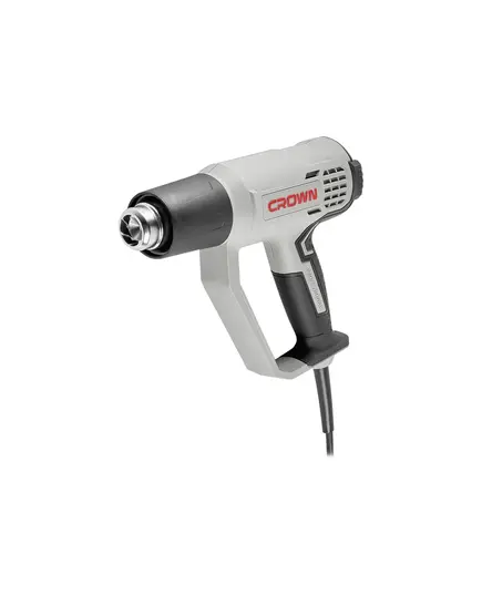 Фен технический CROWN CT19043K, 2000 Вт, 50/50-650/50/650°C, 600/300/600 л/мин, 0,68 кг, ЖК дисплей