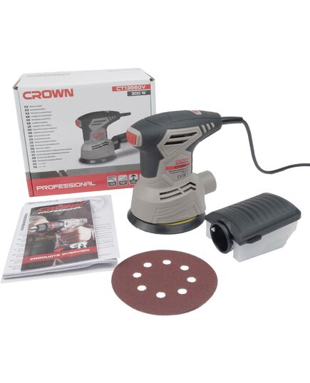 Эксцентриковая шлифовальная машина CROWN CT13560V, 300 Вт, 6000-13000 об/мин, 125 мм, 2 мм, изображение 8