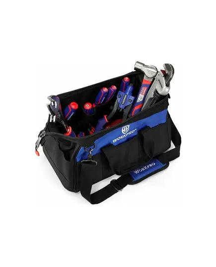 Сумка WORKPRO для инструментов на молнии с ремнем, полиэстер 640D, 510 мм, водонепр. покрытие, изображение 6 от магазина Планета Инструмент Сумка WORKPRO для инструментов на молнии с ремнем, полиэстер 640D, 510 мм, водонепр. покрытие, изображение 6