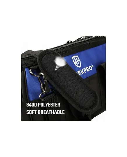 Сумка WORKPRO для инструментов на молнии с ремнем, полиэстер 640D, 510 мм, водонепр. покрытие, изображение 3 от магазина Планета Инструмент Сумка WORKPRO для инструментов на молнии с ремнем, полиэстер 640D, 510 мм, водонепр. покрытие, изображение 3