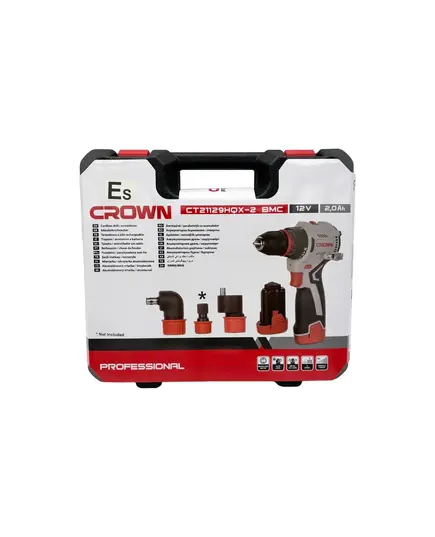 Дрель-шуруповерт аккумуляторная CROWN CT21129HQX-2 BMC, 3 патрона: быстрозажимной, угловой, изображение 11 от магазина Планета Инструмент Дрель-шуруповерт аккумуляторная CROWN CT21129HQX-2 BMC, 3 патрона: быстрозажимной, угловой, изображение 11