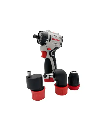 Дрель-шуруповерт аккумуляторная CROWN CT21129HQX-2 BMC, 3 патрона: быстрозажимной, угловой, изображение 9 от магазина Планета Инструмент Дрель-шуруповерт аккумуляторная CROWN CT21129HQX-2 BMC, 3 патрона: быстрозажимной, угловой, изображение 9