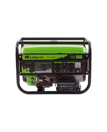 Электростанция бензиновая СИБРТЕХ БС-3500Э, 3.2 кВт, 230 В, 15 л, электростартер, изображение 4