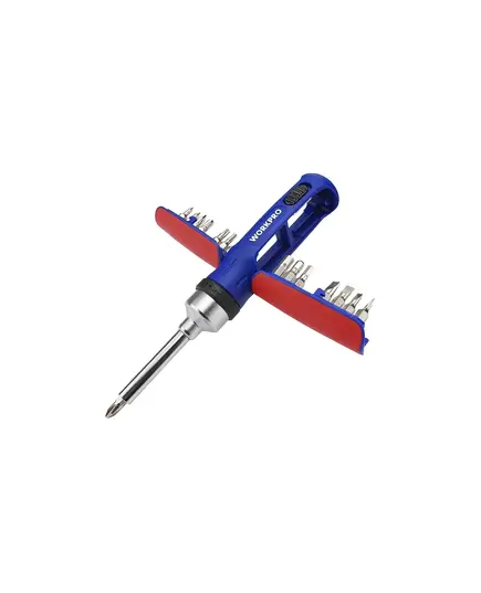 Отвертка WORKPRO с трещоткой и набором бит 15 в 1, изображение 5