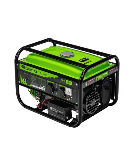Электростанция бензиновая СИБРТЕХ БС-3500Э, 3.2 кВт, 230 В, 15 л, электростартер, изображение 7