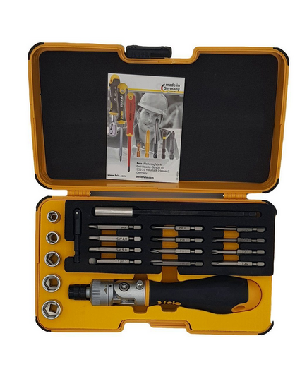 Набор бит и головок FELO с поворотной трещоткой Ergonic K в кейсе, 20 шт 06072056, изображение 2