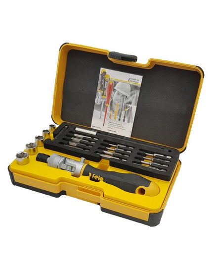 Набор бит и головок FELO с поворотной трещоткой Ergonic K в кейсе, 20 шт 06072056